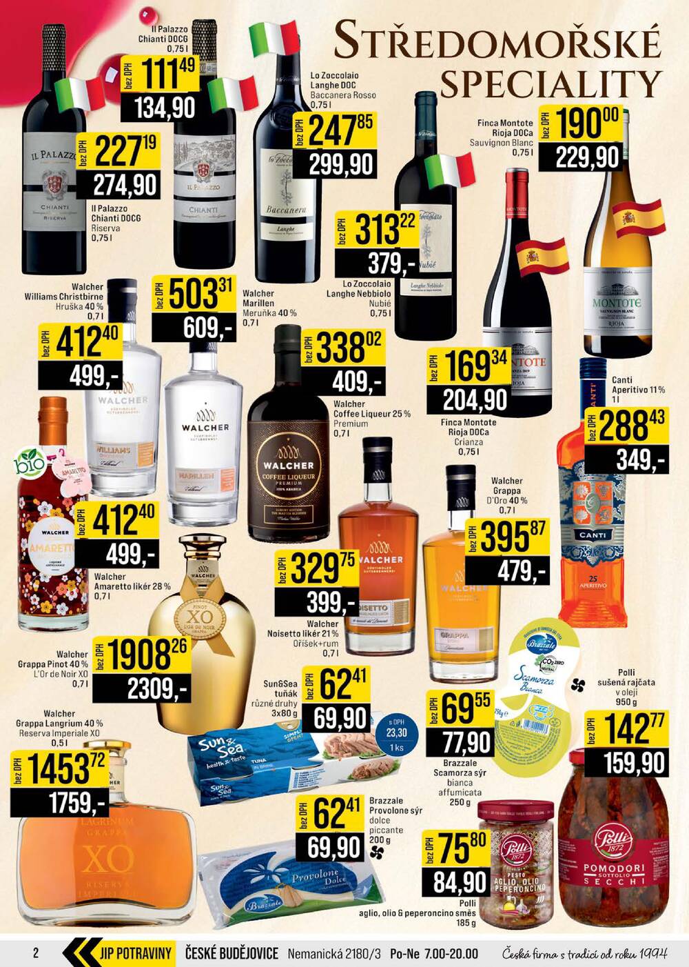 JIP Cash & Carry Brno, Praha, Ostrava, Jilemnice, Pardubice, Ostrava, Karlovy Vary, Olomouc a Zlín od 18.3. do 24.3.2026