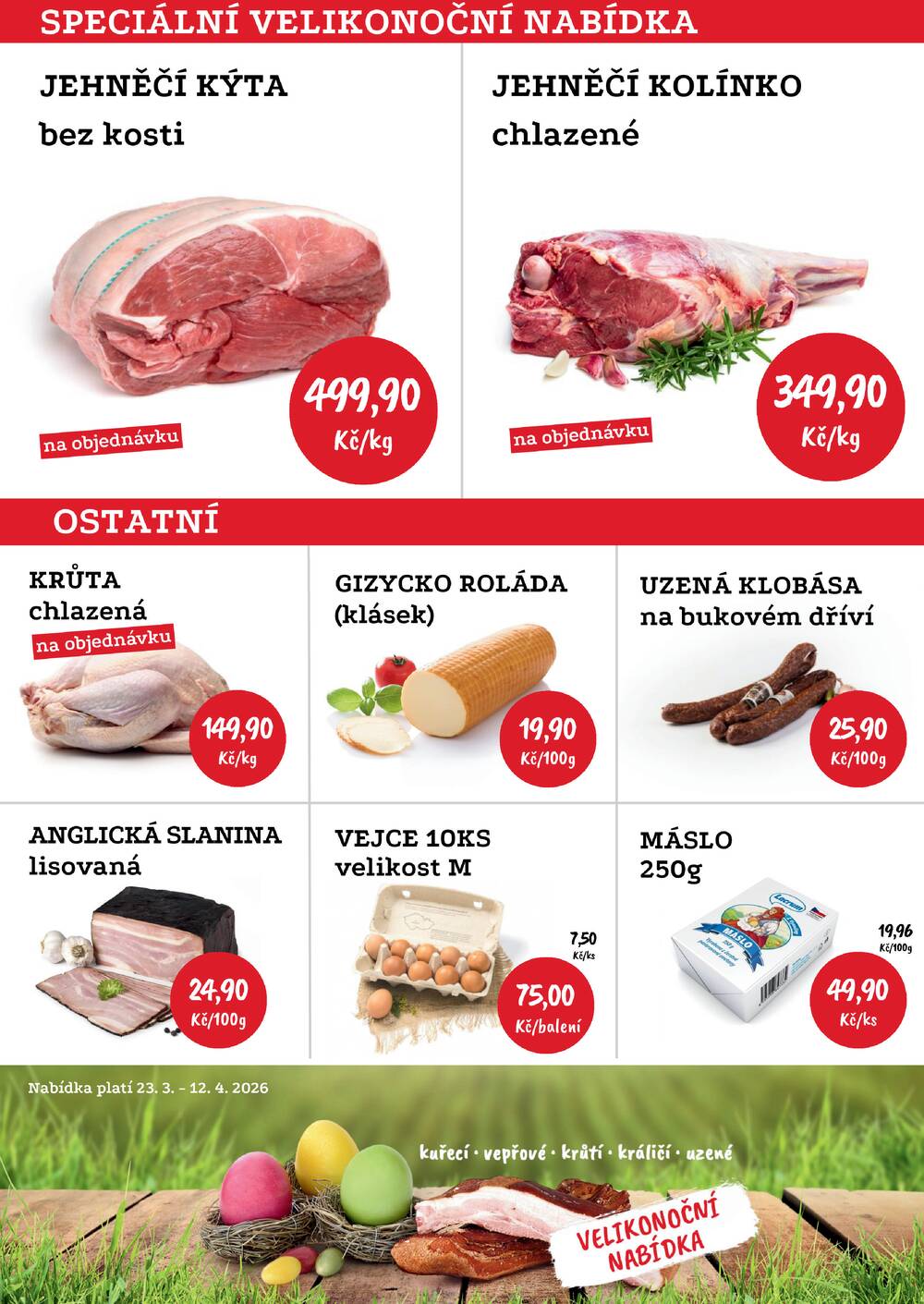 RABBIT řeznictví velikonoční nabídka od 23.3. do 14.4.2026