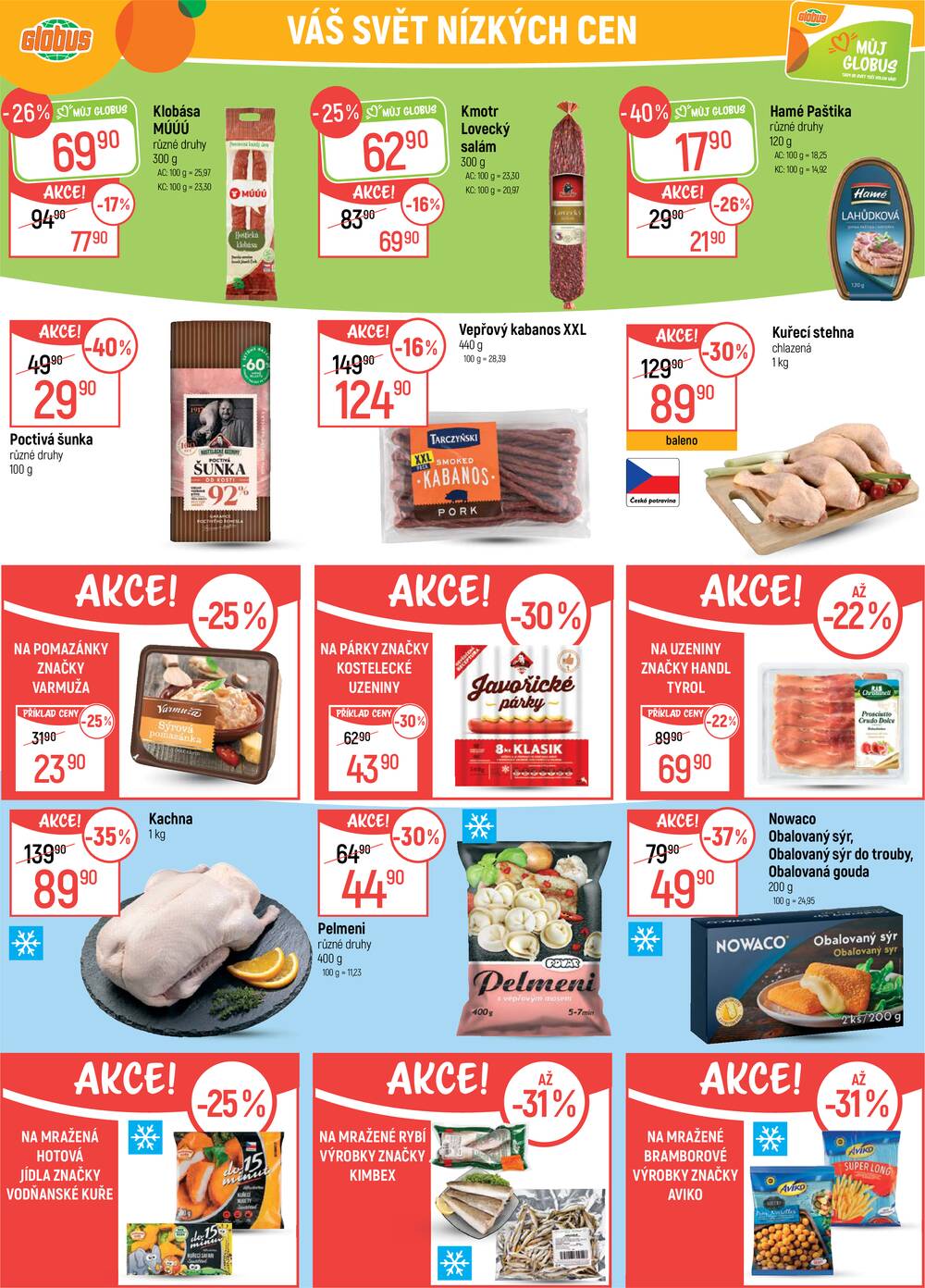 Akční leták Globus 25.3. - 31.3.2026 - Globus Praha - Centrum Černý Most