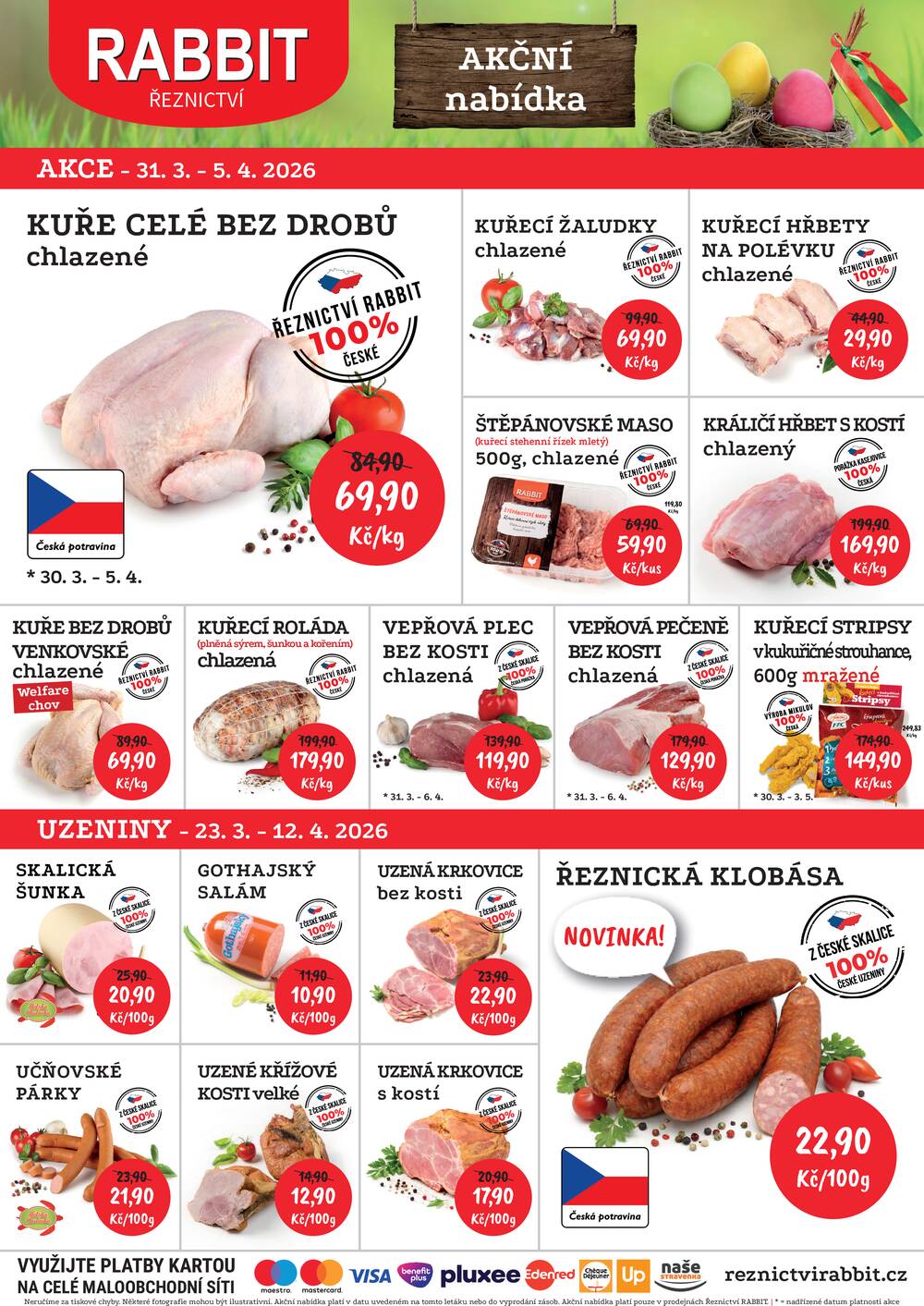 Leták RABBIT řeznictví - RABBIT řeznictví od 30.3. do 5.4.2026 - strana 1