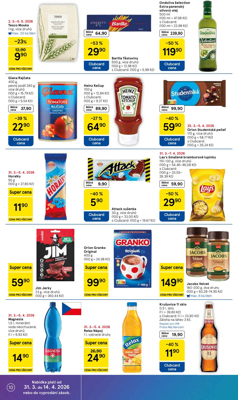 Tesco malé hypermarkety od 31.3. do 5.4.2026