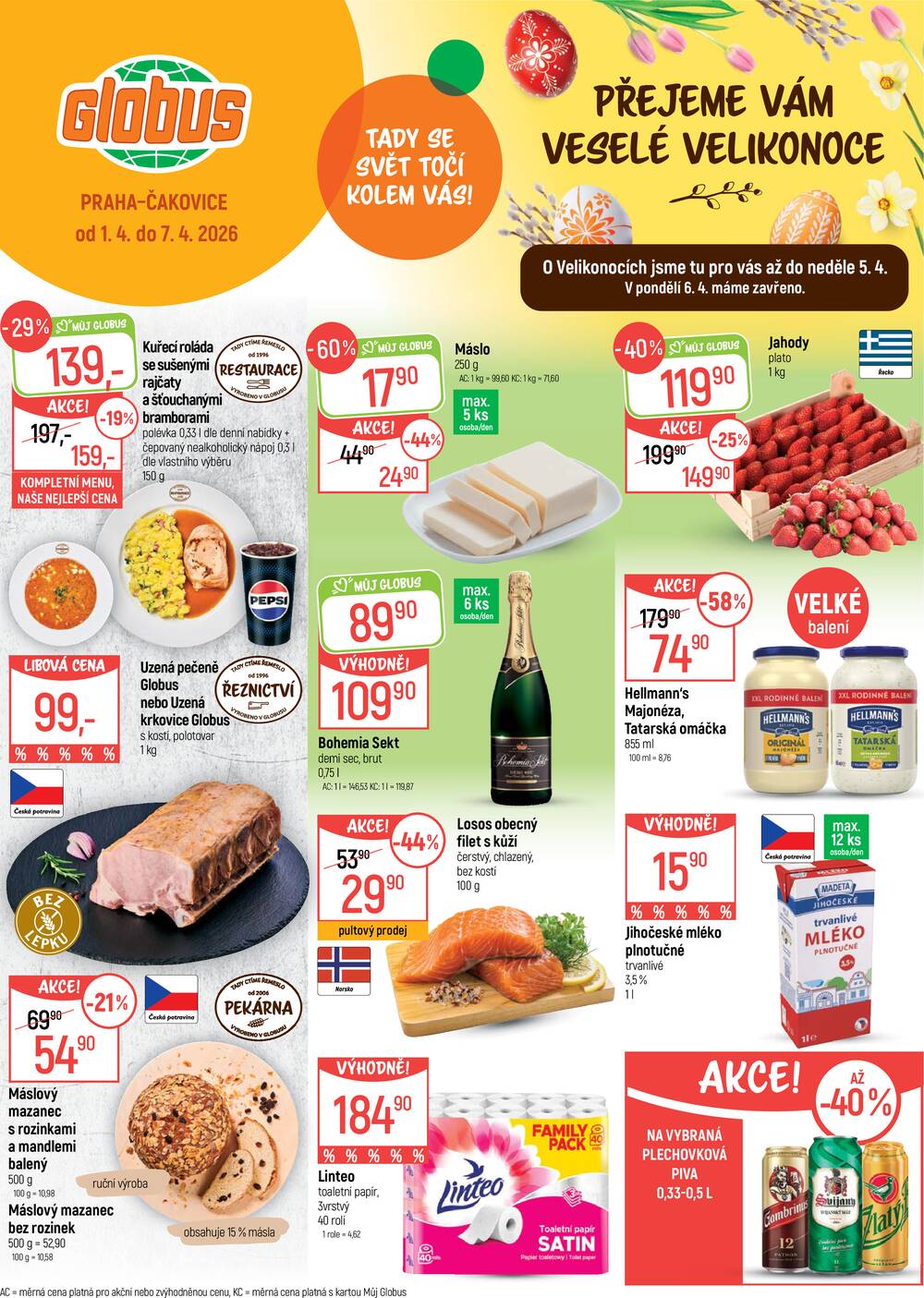 Akční leták Globus 1.4. - 7.4.2026 - Globus Praha - Čakovice