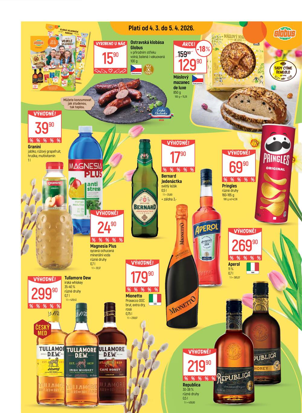 Akční leták Globus 1.4. - 7.4.2026 - Globus České Budějovice