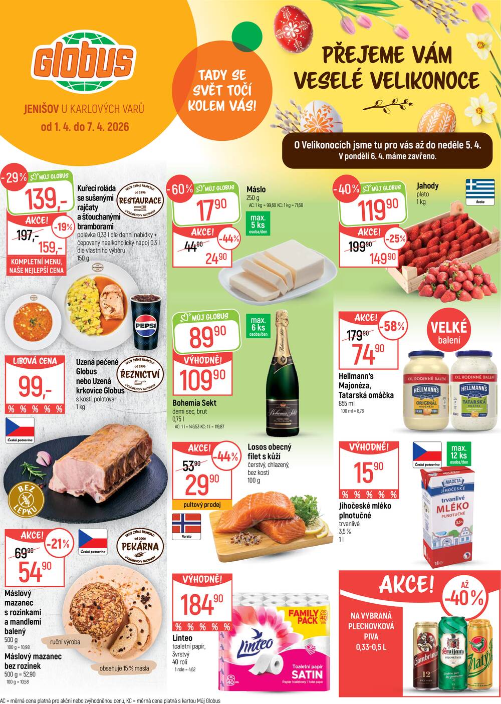 Akční leták Globus 1.4. - 7.4.2026 - Globus Jenišov u Karlových Varů