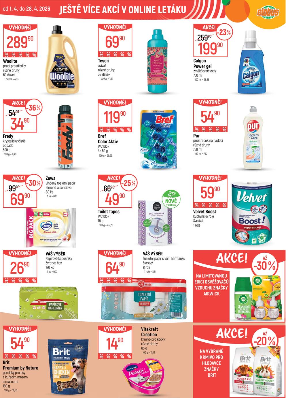 Akční leták Globus 1.4. - 7.4.2026 - Globus Jenišov u Karlových Varů