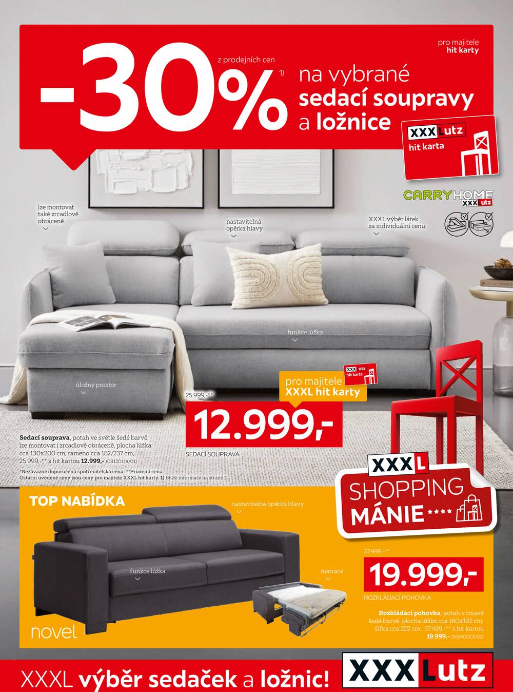 Leták XXXLutz - XXXLutz sedací soupravy a ložnice od 7.4. do 3.5.2026 - strana 1