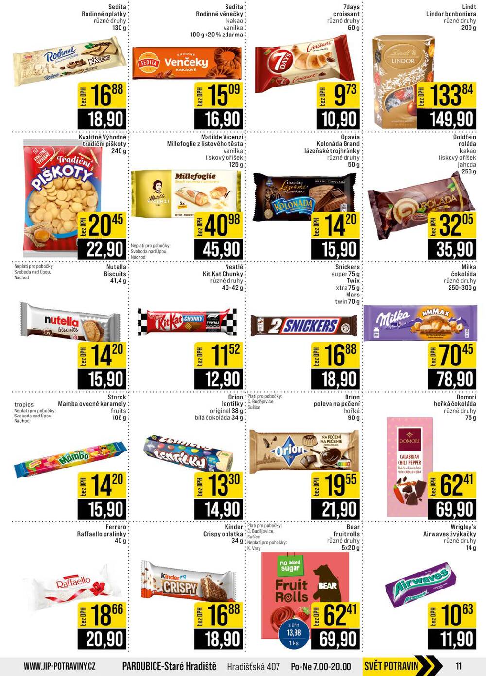 JIP Cash & Carry České Budějovice, Most, Náchod, Polička, Sušice a Svoboda nad Úpou od 1.4. do 7.4.2026