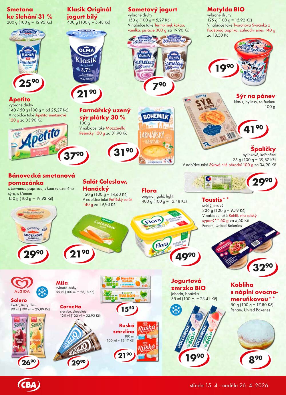 CBA potraviny od 15.4. do 26.4.2026
