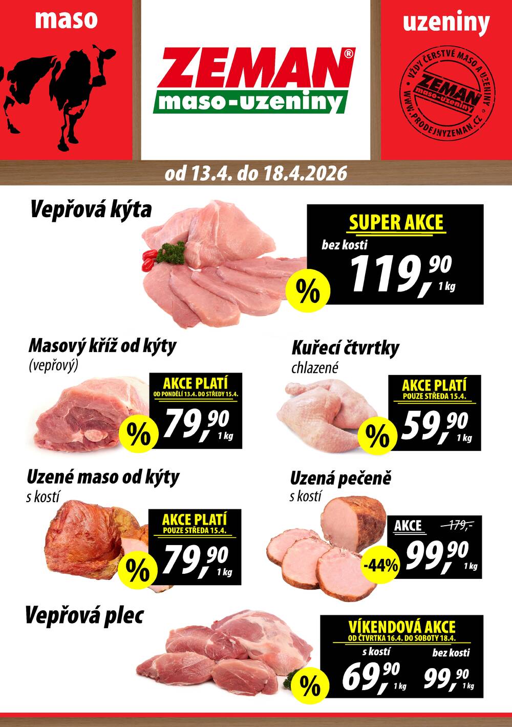 Leták ZEMAN maso-uzeniny - ZEMAN maso-uzeniny akční leták pro vybrané prodejny druhé skupiny od 13.4. do 18.4.2026 - strana 2