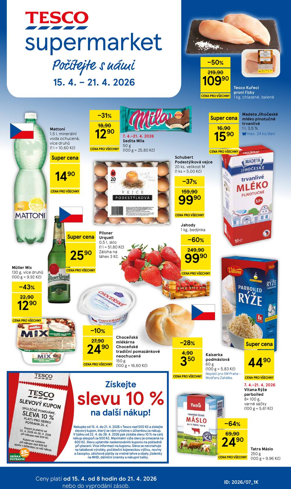 Leták Tesco - Tesco supermarkety od 15.4. do 21.4.2026 - strana 1