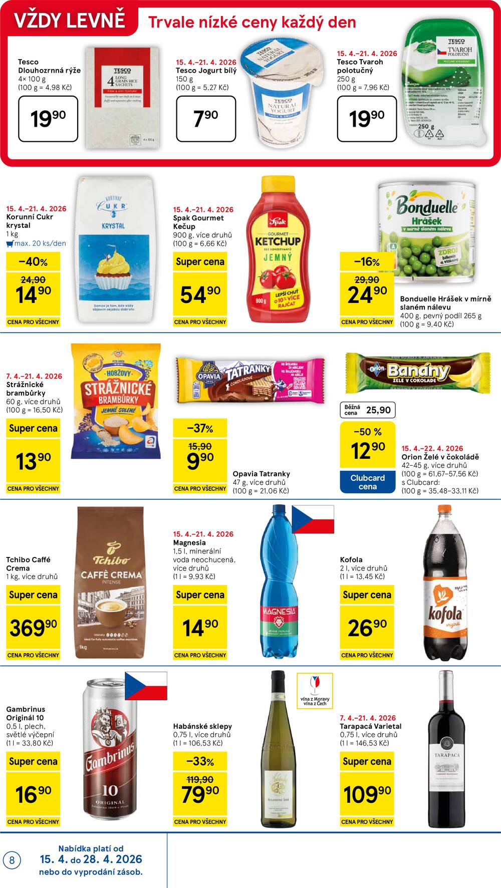 Tesco supermarkety od 15.4. do 21.4.2026