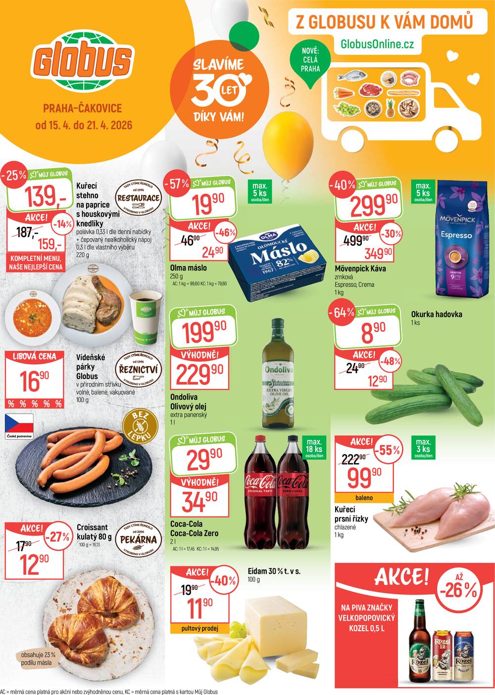 Leták Globus - Akční leták Globus 15.4. - 21.4.2026 - Globus Praha - Čakovice - strana 1 Leták Globus - Akční leták Globus 15.4. - 21.4.2026 - Globus Praha - Čakovice - strana 1