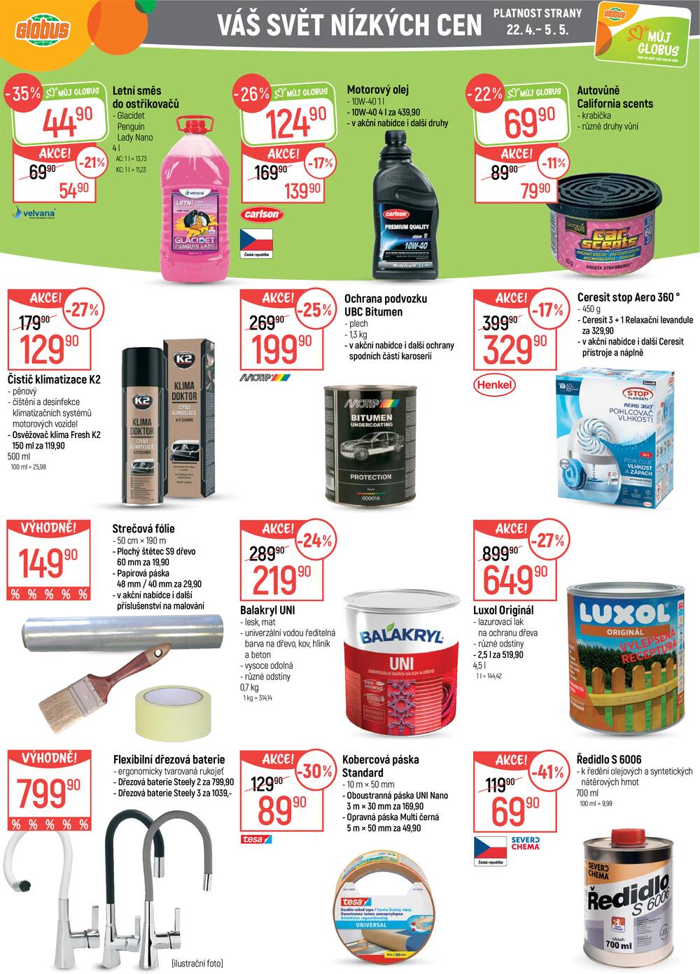 Akční leták Globus 22.4. - 28.4.2026 - Globus Praha - Centrum Černý Most