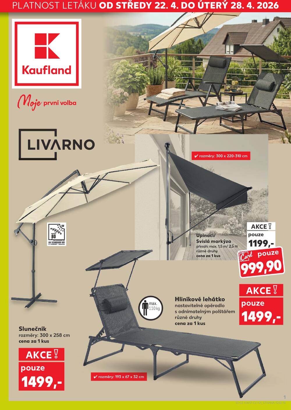 Leták Kaufland - Kaufland Spotřební zboží 22.4. - 28.4.2026 - strana 1