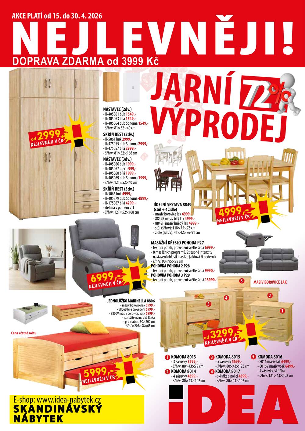 Leták IDEA nábytek - IDEA nábytek od 15.4. do 30.4.2026 - strana 1