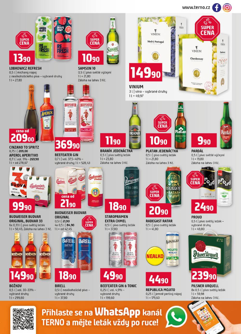 Terno České Budějovice, Třeboň, Trhové sviny, Bechyně, Týn nad Vltavou, Hradec Králové, Olomouc, Borovany, Zlín, Český Krumlov od 29.4. do 5.5.2026