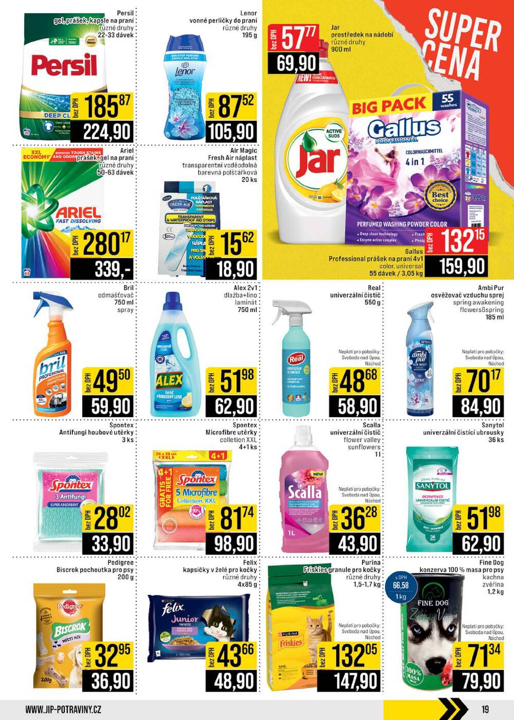 JIP Cash & Carry České Budějovice, Most, Náchod, Polička, Sušice a Svoboda nad Úpou od 22.4. do 28.4.2026