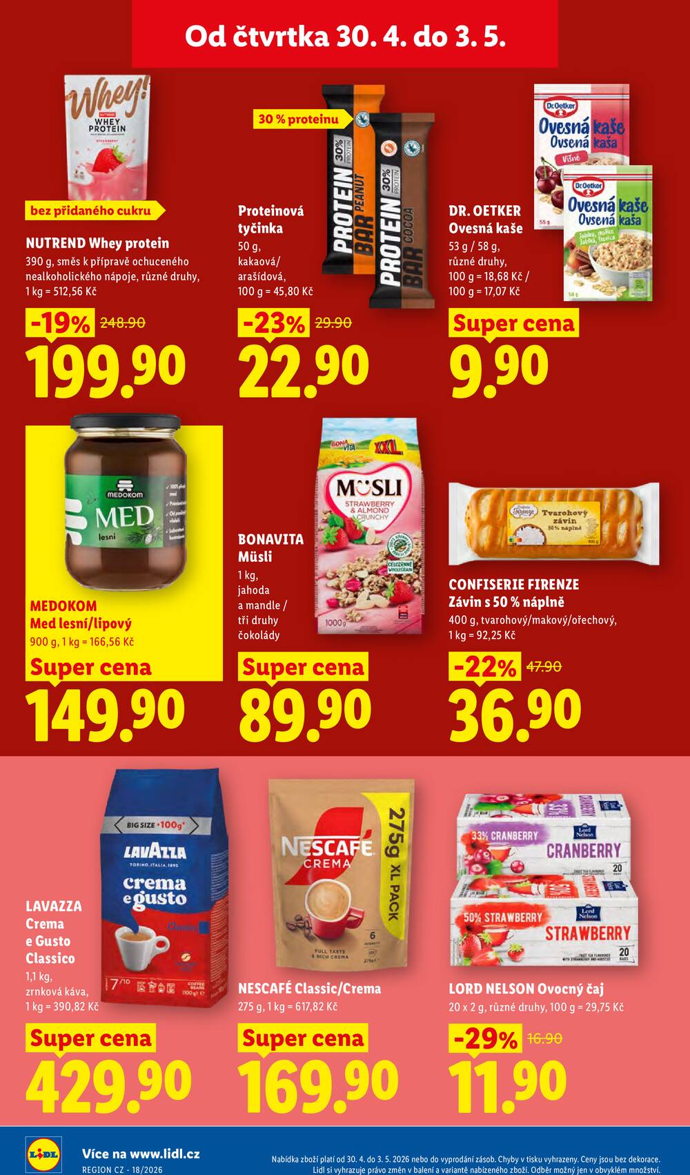 Lidl Čtvrtek od 30.4. do 3.5.2026