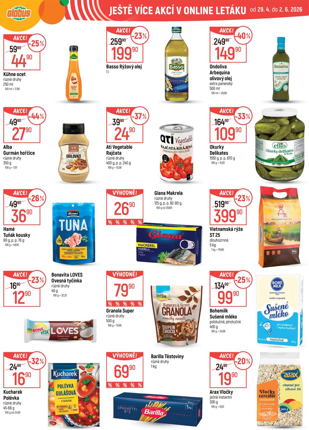 Akční leták Globus 29.4. - 5.5.2026 - Globus Praha - Štěrboholy
