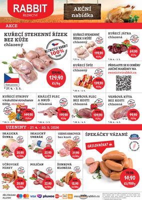 leták RABBIT řeznictví