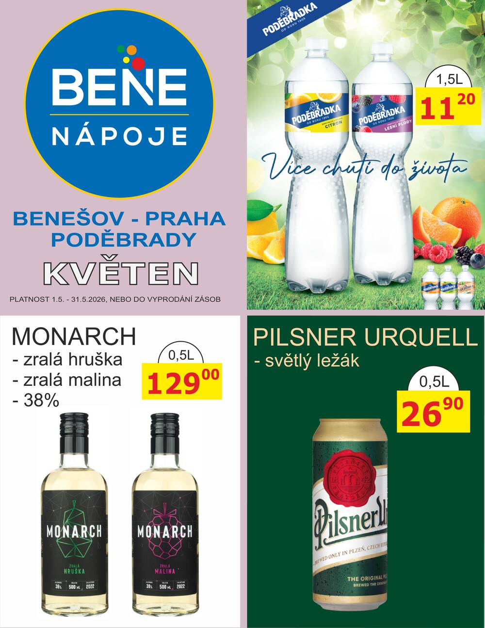 BENE Nápoje od 1.5. do 31.5.2026