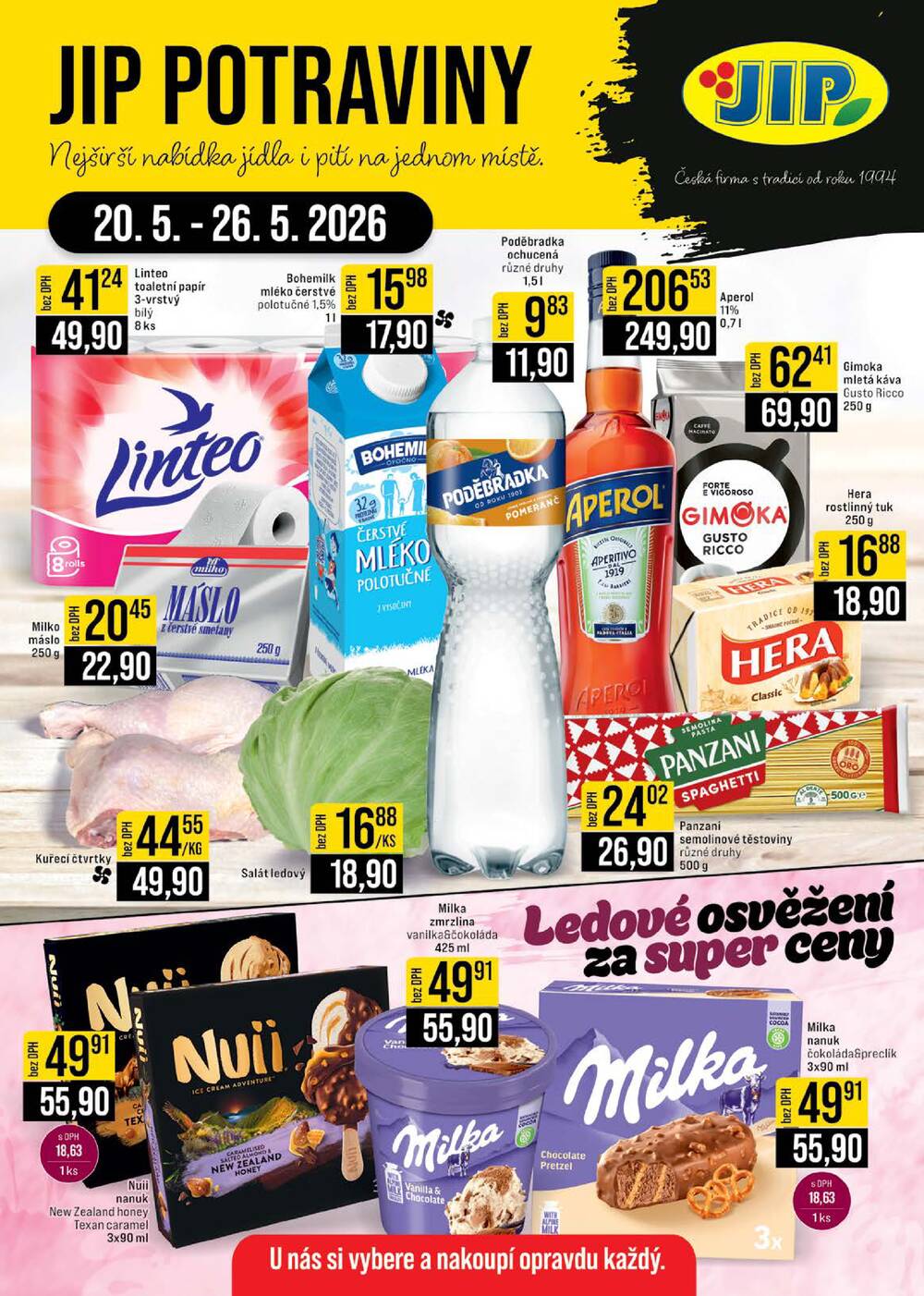 JIP Cash & Carry České Budějovice, Most, Náchod, Polička, Sušice a Svoboda nad Úpou od 20.5. do 26.5.2026