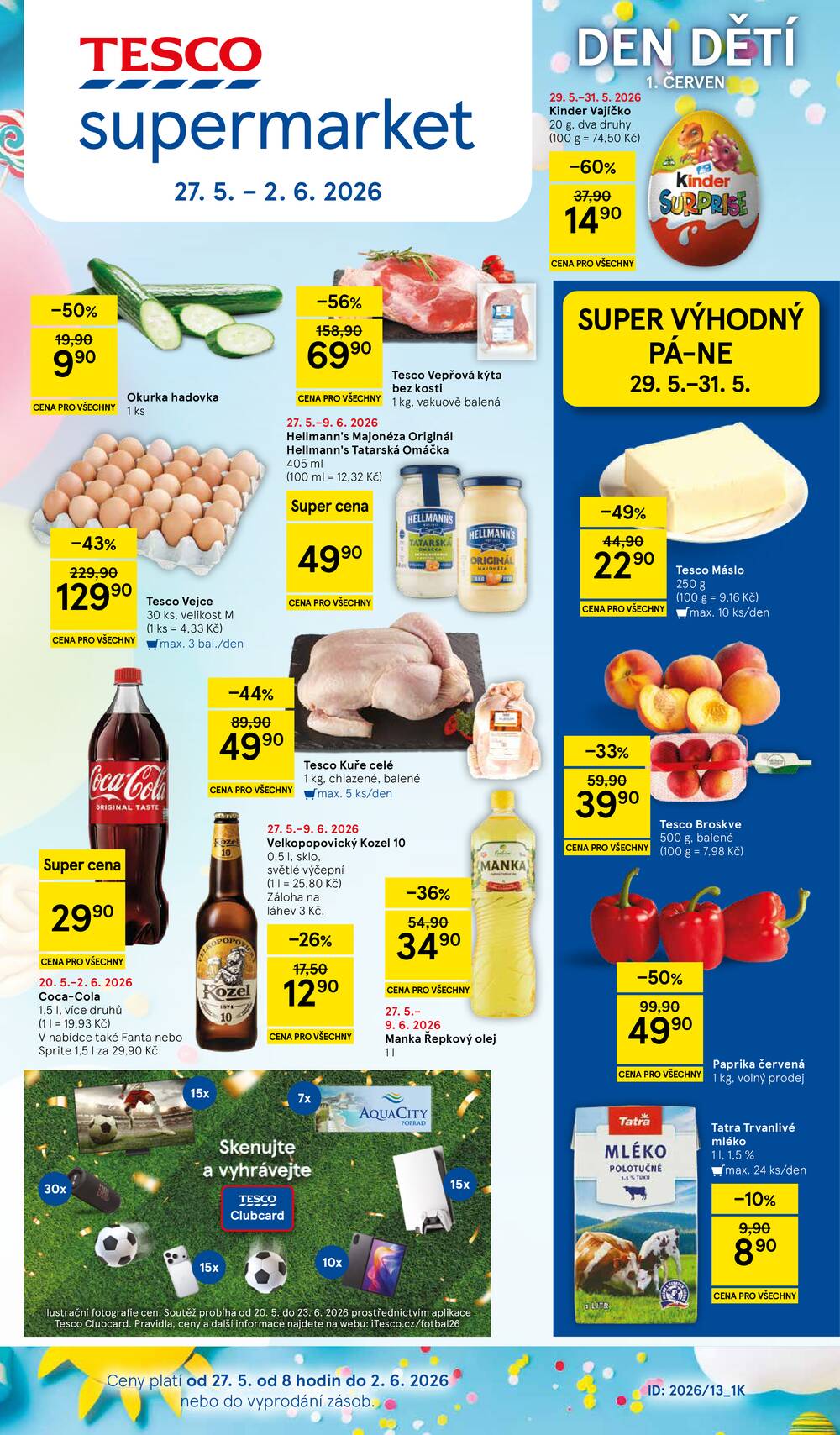 Tesco supermarkety od 27.5. do 2.6.2026