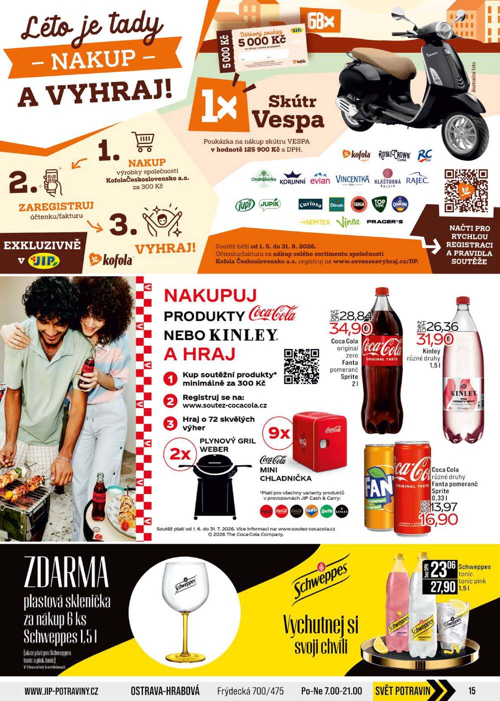 JIP Cash & Carry Brno, Praha, Ostrava, Jilemnice, Pardubice, Ostrava, Karlovy Vary, Olomouc a Zlín od 3.6. do 9.6.2026