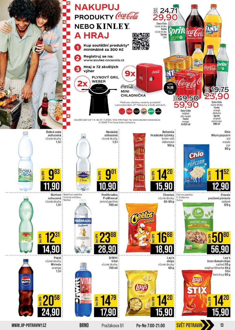 JIP Cash & Carry České Budějovice, Most, Náchod, Polička, Sušice a Svoboda nad Úpou od 10.6. do 16.6.2026