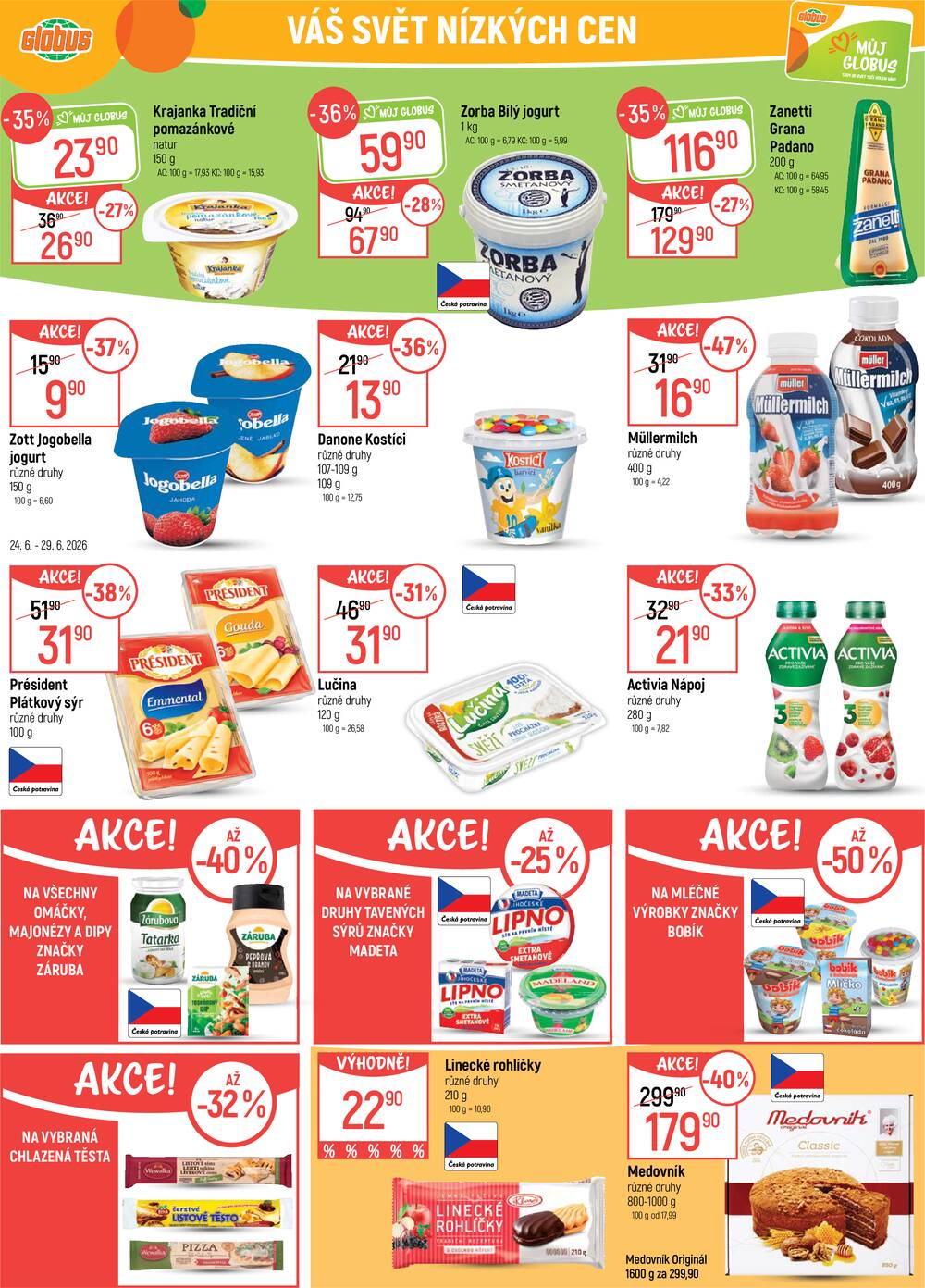 Akční leták Globus 24.6. - 30.6.2026 - Globus Praha - Štěrboholy