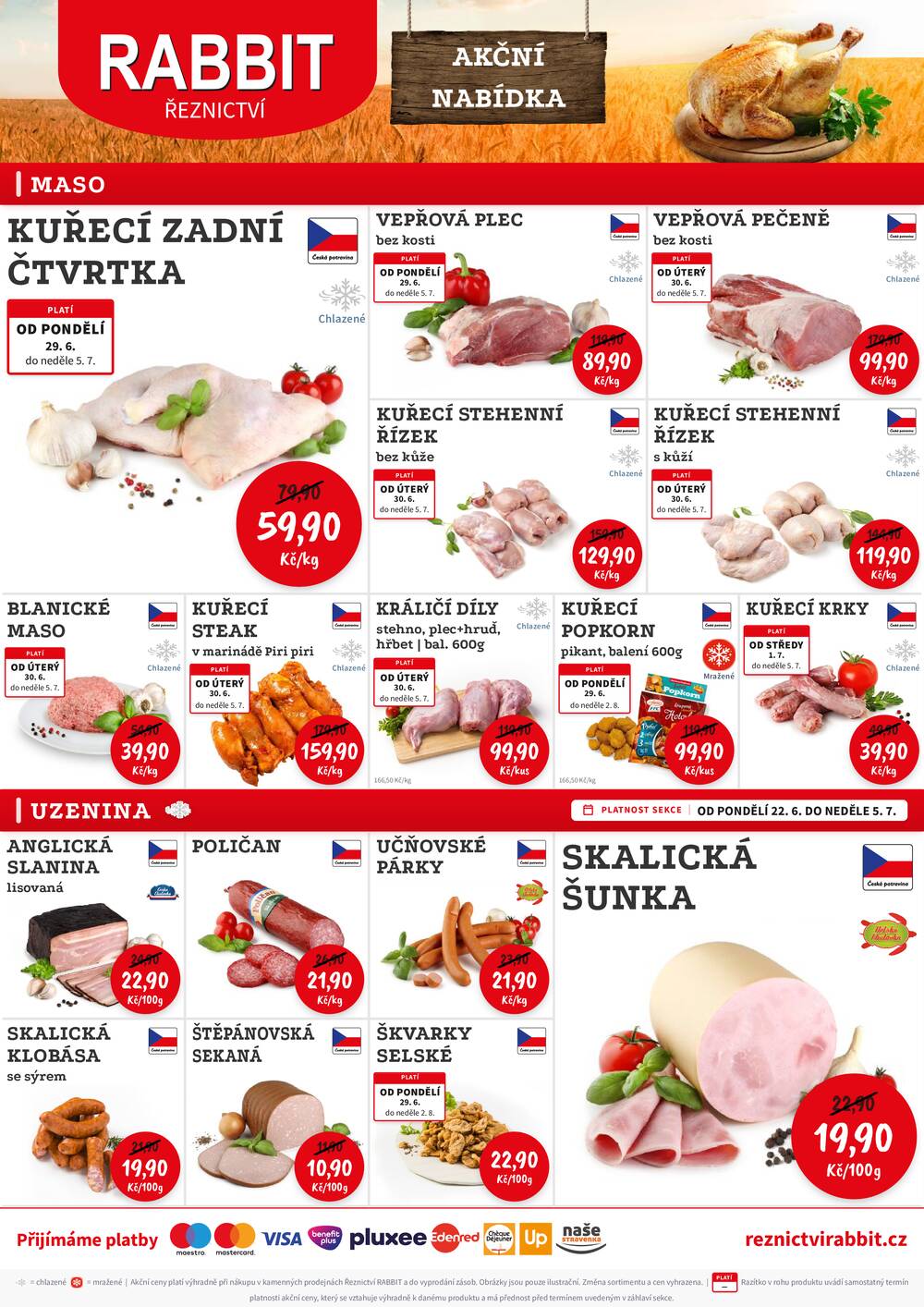 Leták RABBIT řeznictví - RABBIT řeznictví od 29.6. do 4.7.2026 - strana 1