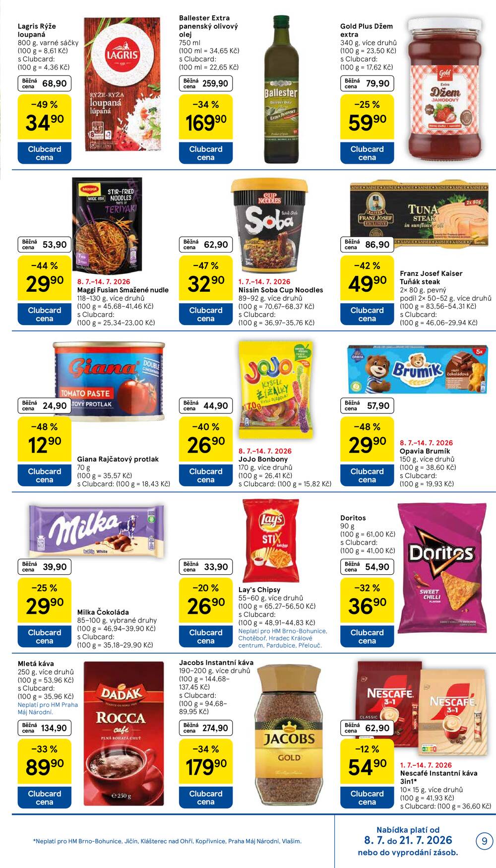 Tesco malé hypermarkety od 8.7. do 14.7.2026