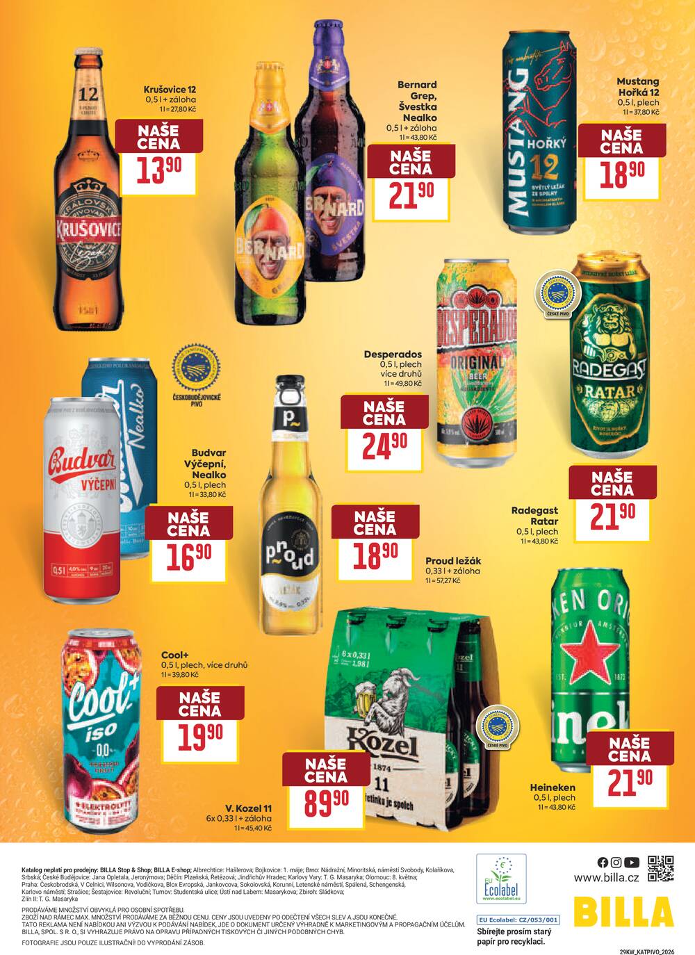 Billa katalog Pivo od 15.7. do 29.9.2026