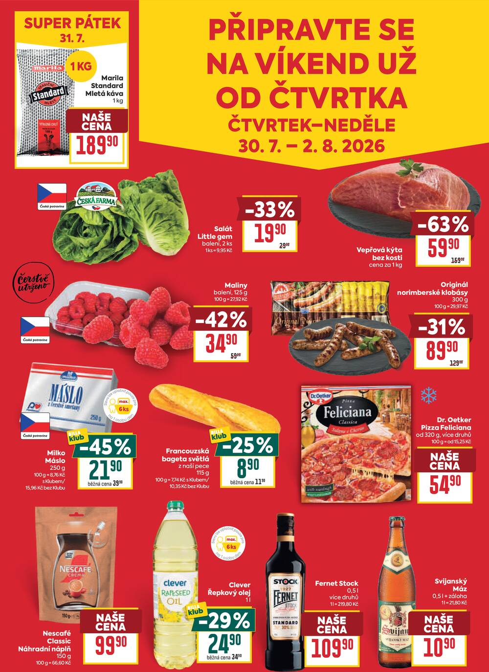 BILLA malý leták od 29.7. do 4.8.2026