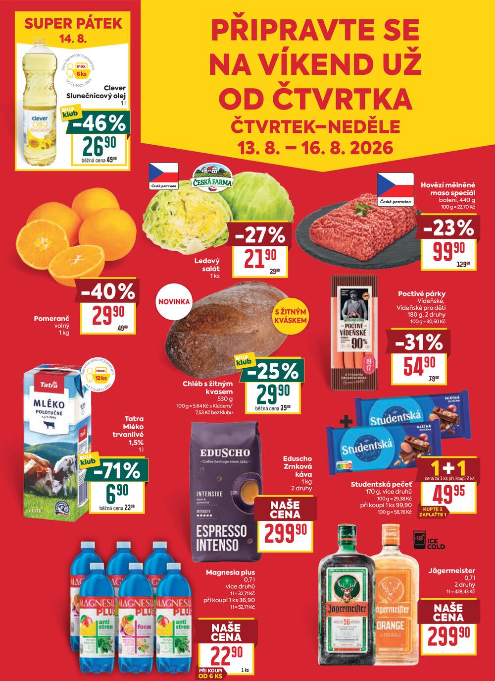BILLA malý leták od 12.8. do 18.8.2026