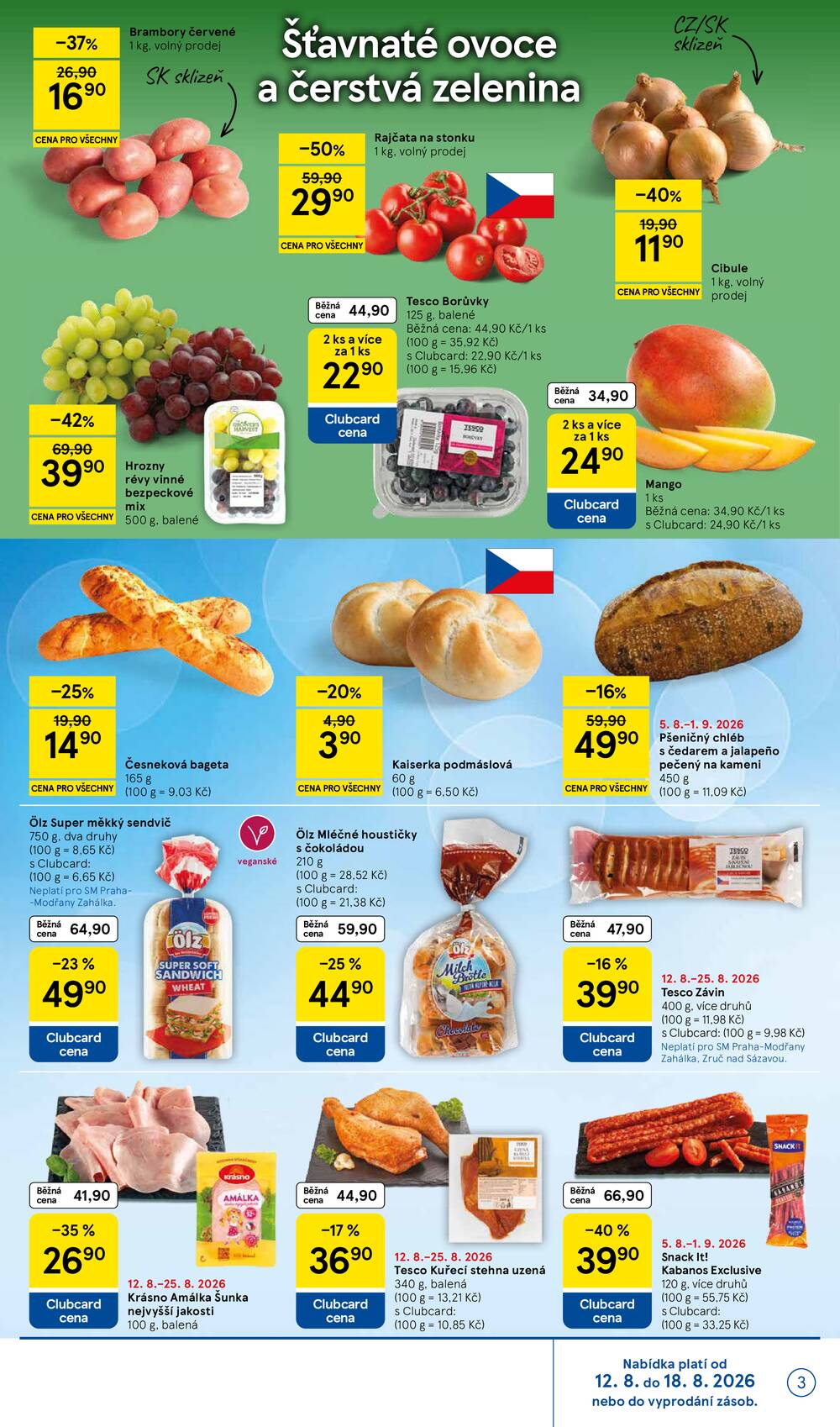 Tesco supermarkety od 12.8. do 18.8.2026