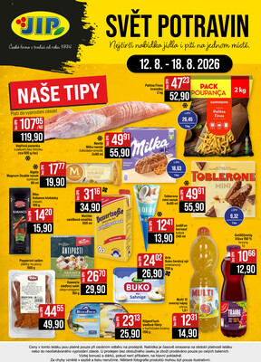JIP Cash & Carry Brno, Praha, Ostrava, Jilemnice, Pardubice, Ostrava, Karlovy Vary, Olomouc a Zlín od 12.8. do 18.8.2026