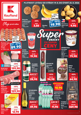 Leták Kaufland 19.8. - 25.8. - Kaufland - Brno - Židenice