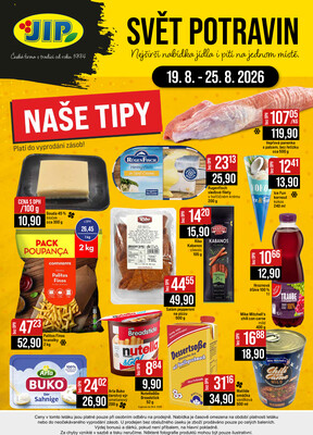 JIP Cash & Carry Brno, Praha, Ostrava, Jilemnice, Pardubice, Ostrava, Karlovy Vary, Olomouc a Zlín od 19.8. do 25.8.2026