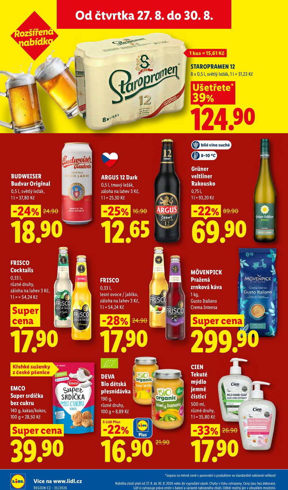 Lidl Čtvrtek od 27.8. do 30.8.2026
