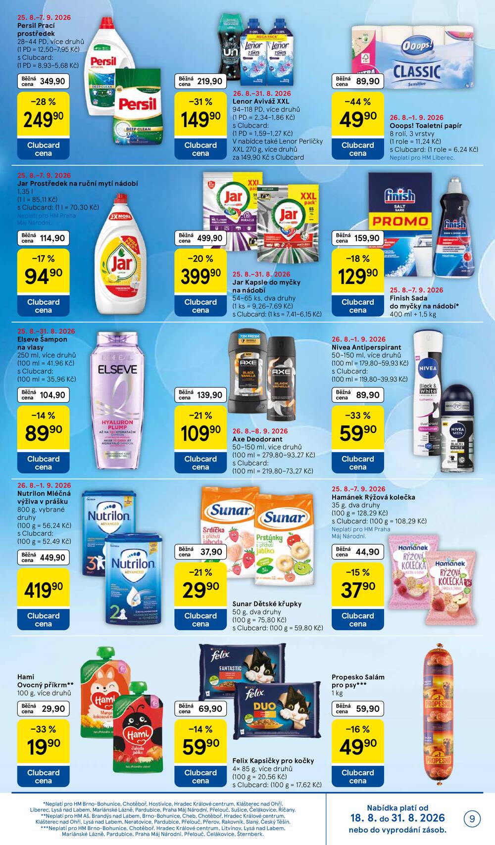 Leták Tesco - Tesco hypermarkety od 26.8. do 1.9.2026 - strana 9 Leták Tesco - Tesco hypermarkety od 26.8. do 1.9.2026 - strana 9
