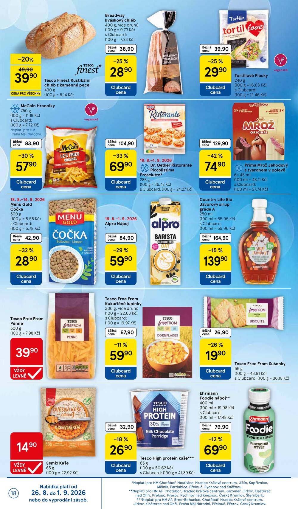 Leták Tesco - Tesco hypermarkety od 26.8. do 1.9.2026 - strana 18 Leták Tesco - Tesco hypermarkety od 26.8. do 1.9.2026 - strana 18