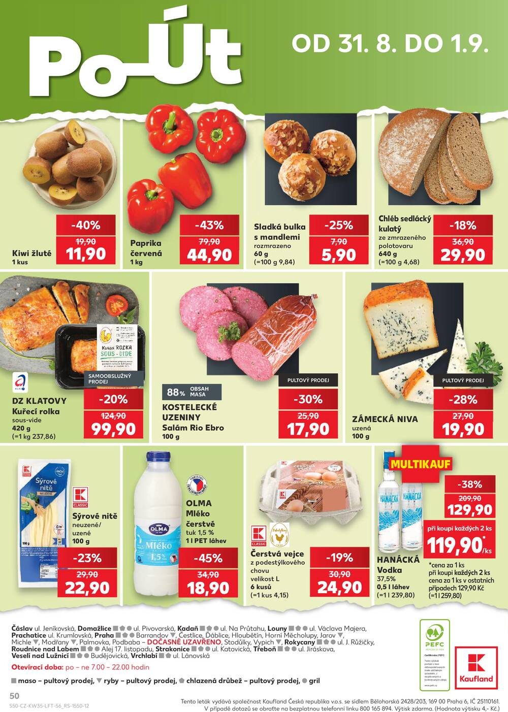 Leták Kaufland - Kaufland 26.8. - 1.9. - Kaufland - Praha 6 (Podbaba) - strana 50