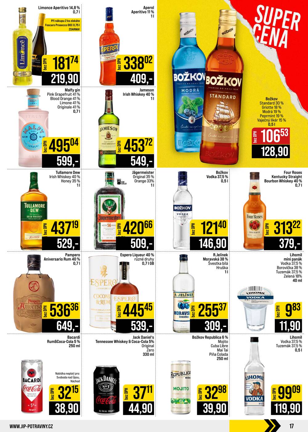 JIP Cash & Carry České Budějovice, Most, Náchod, Polička, Sušice a Svoboda nad Úpou od 26.8. do 1.9.2026