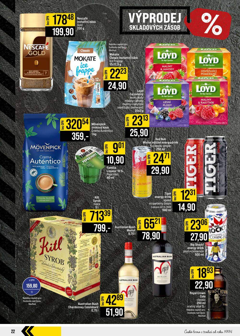 Leták JIP - JIP Cash & Carry České Budějovice, Most, Náchod, Polička, Sušice a Svoboda nad Úpou od 26.8. do 1.9.2026 - strana 22 Leták JIP - JIP Cash & Carry České Budějovice, Most, Náchod, Polička, Sušice a Svoboda nad Úpou od 26.8. do 1.9.2026 - strana 22