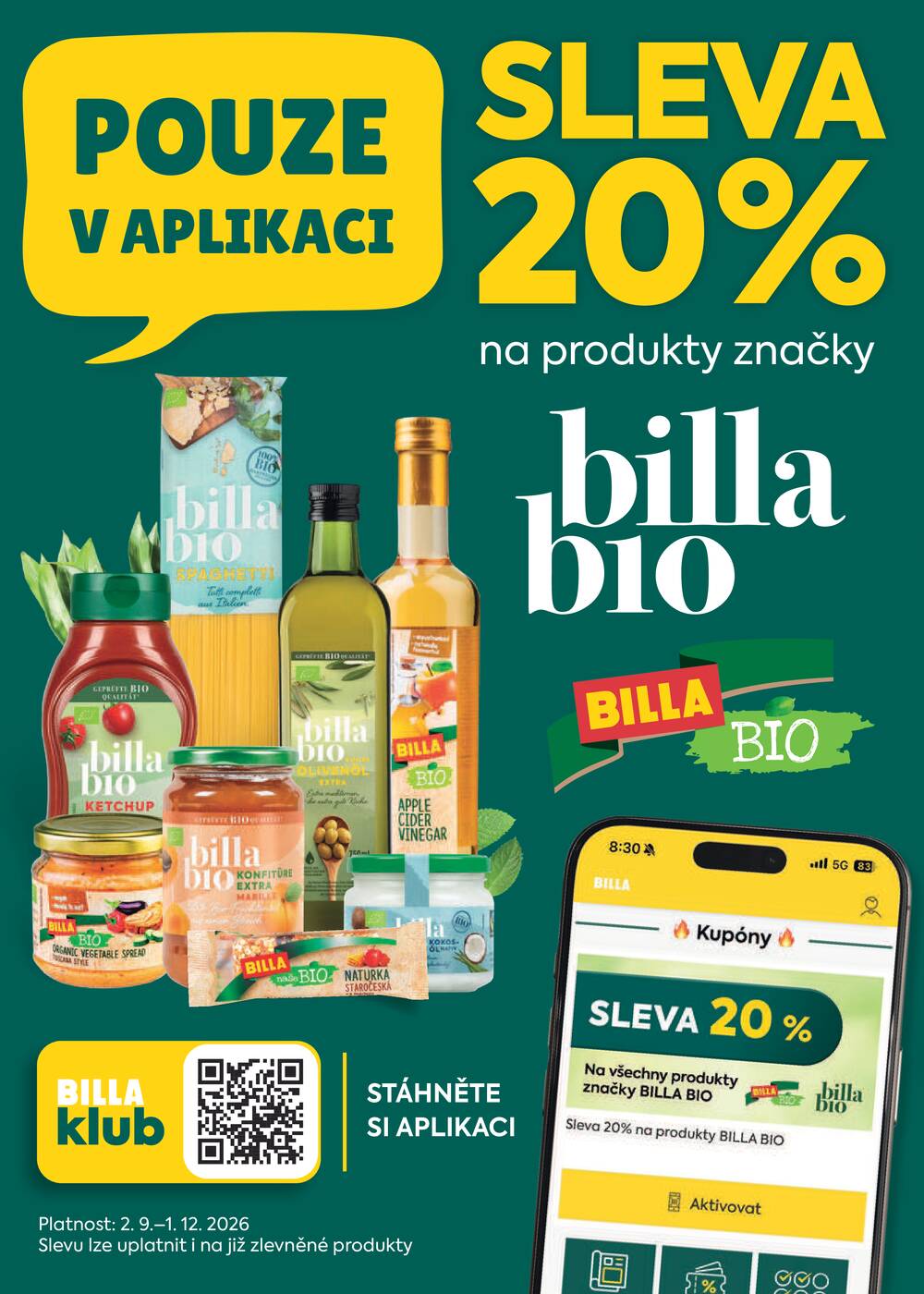 Billa katalog Bio od 2.9. do 29.9.2026