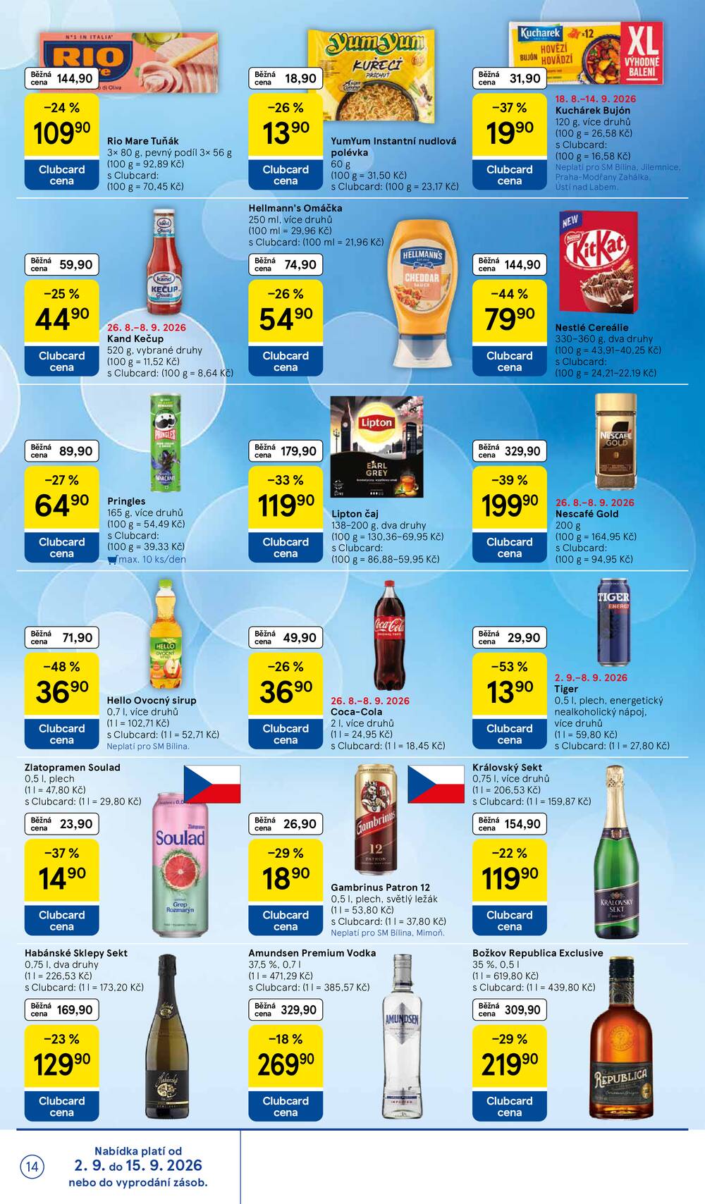 Tesco supermarkety od 2.9. do 8.9.2026