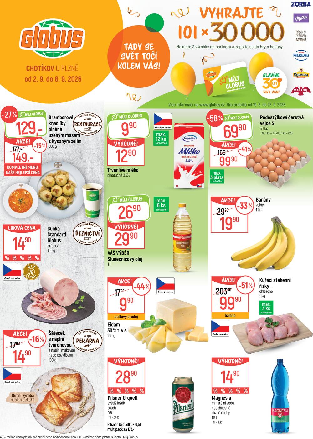 Leták Globus - Akční leták Globus 2.9. - 8.9.2026 - Globus Chotíkov u Plzně - strana 1 Leták Globus - Akční leták Globus 2.9. - 8.9.2026 - Globus Chotíkov u Plzně - strana 1