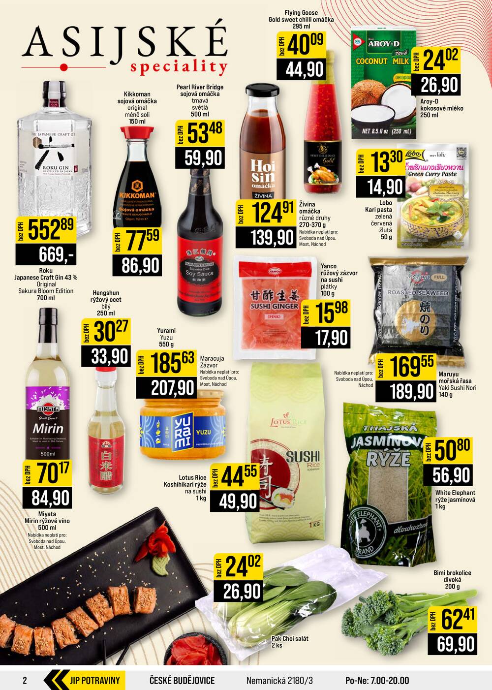 JIP Cash & Carry České Budějovice, Most, Náchod, Polička, Sušice a Svoboda nad Úpou od 2.9. do 8.9.2026