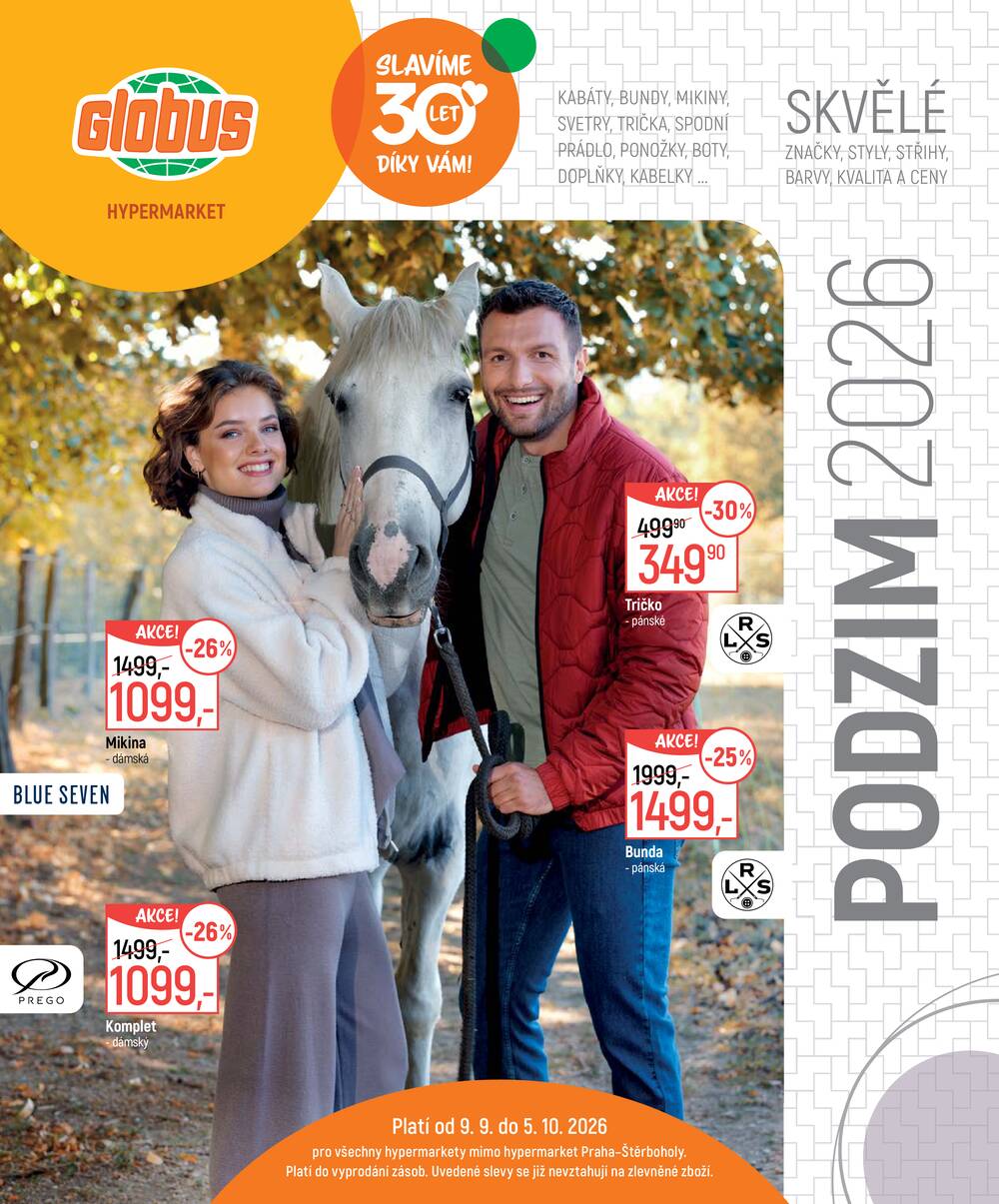 Leták Globus - Akční leták Globus 9.9. - 5.10.2026 - Globus Praha - Čakovice - strana 1